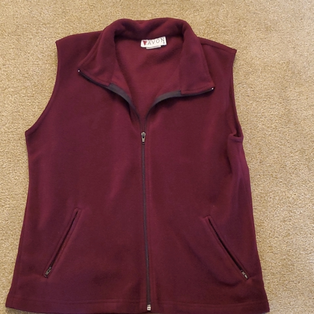 Fleece vest, plum/burgundy size L
